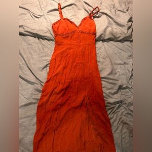 Orange forever 21 dress with slit